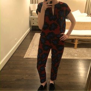 Floral Printed Matching Top and Pants